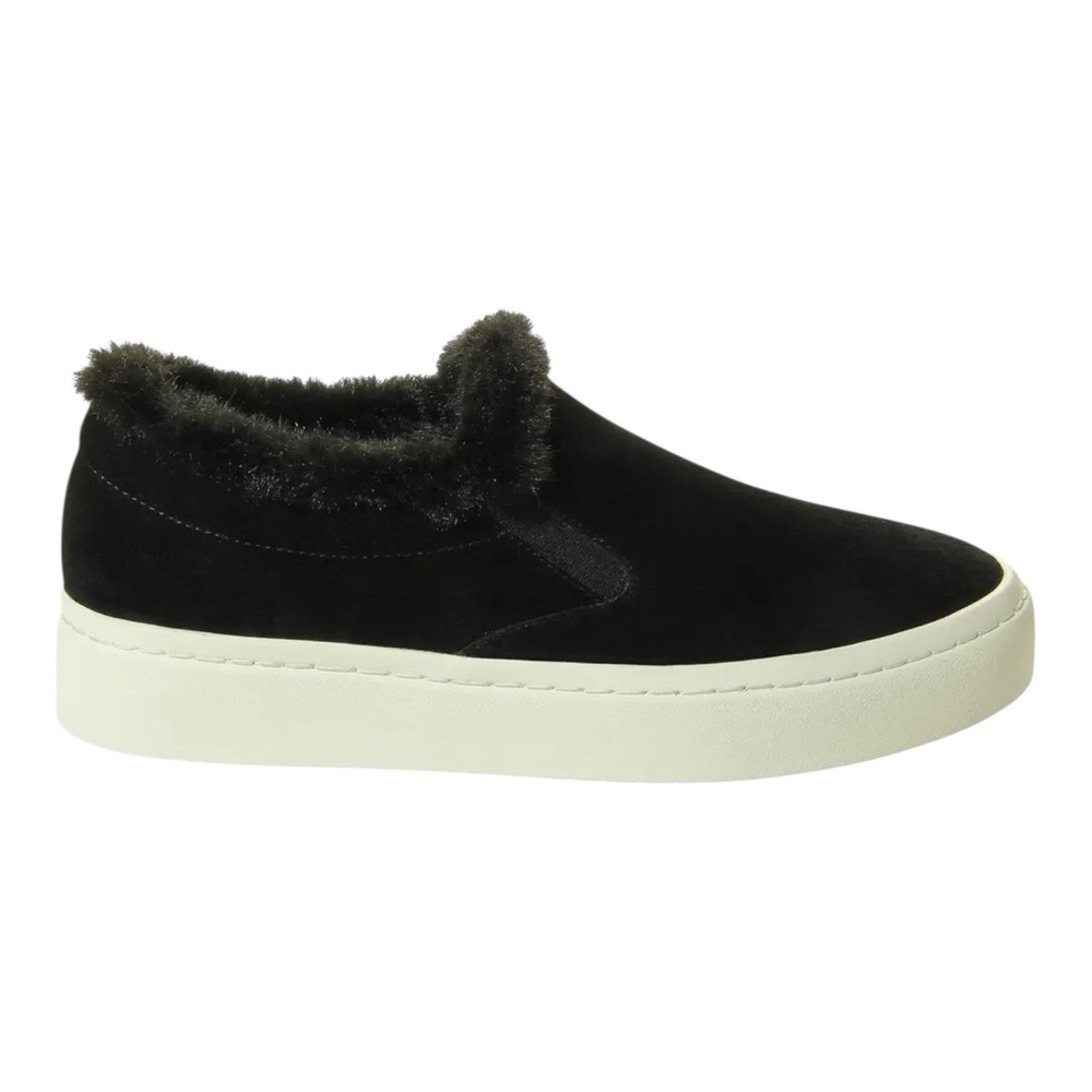 Vaneli Sport Black Suede Faux Fur Trim Slip On Platform Sneakers Size‎ 10.5M